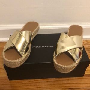 Gold espadrilles sandal